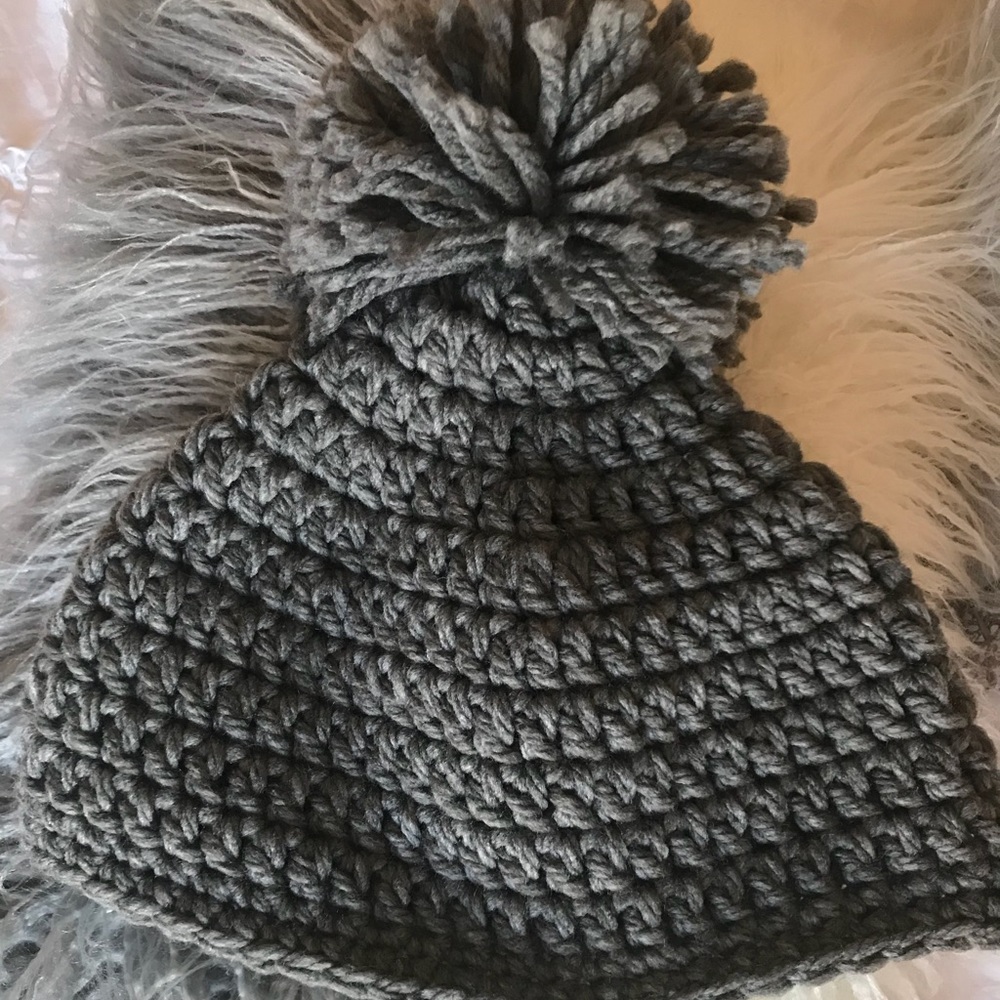 Kids size hand made hat gray